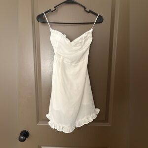 FAVLUX Elegant Cream Ruffle Dress